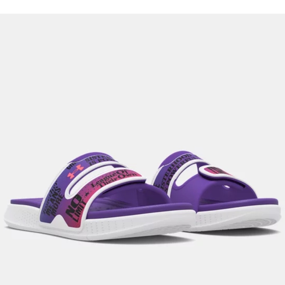 Under Armour UA Ansa Studio International Women's Day Slides, Size 10 NWT NWOB